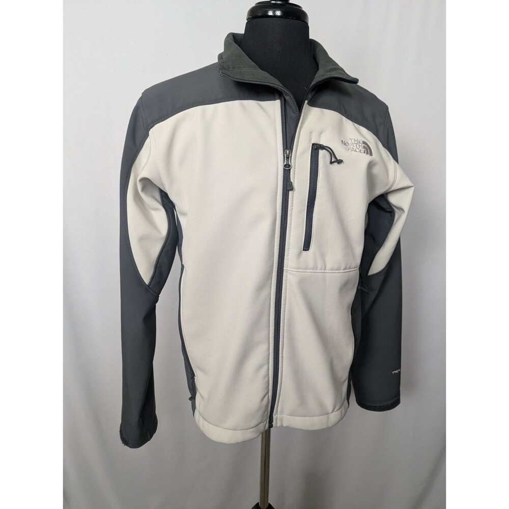 The North Face Mens Apex Bionic Softshell Jacket Gray Tan Full Zip Large M